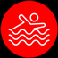 swimming symbol with waves representing water safety for 12 year olds