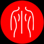 silhouette of a human torso on a red background 17 fitness 17 body 17 wellness 17 health